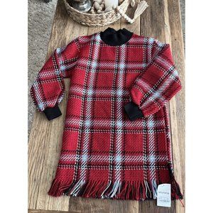 Designer STORETS Skyler Plaid Stitch Dress Red Black Small Medium Mini NWT